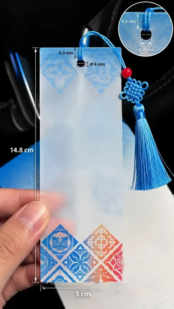 Commemorative frosted tassel bookmark